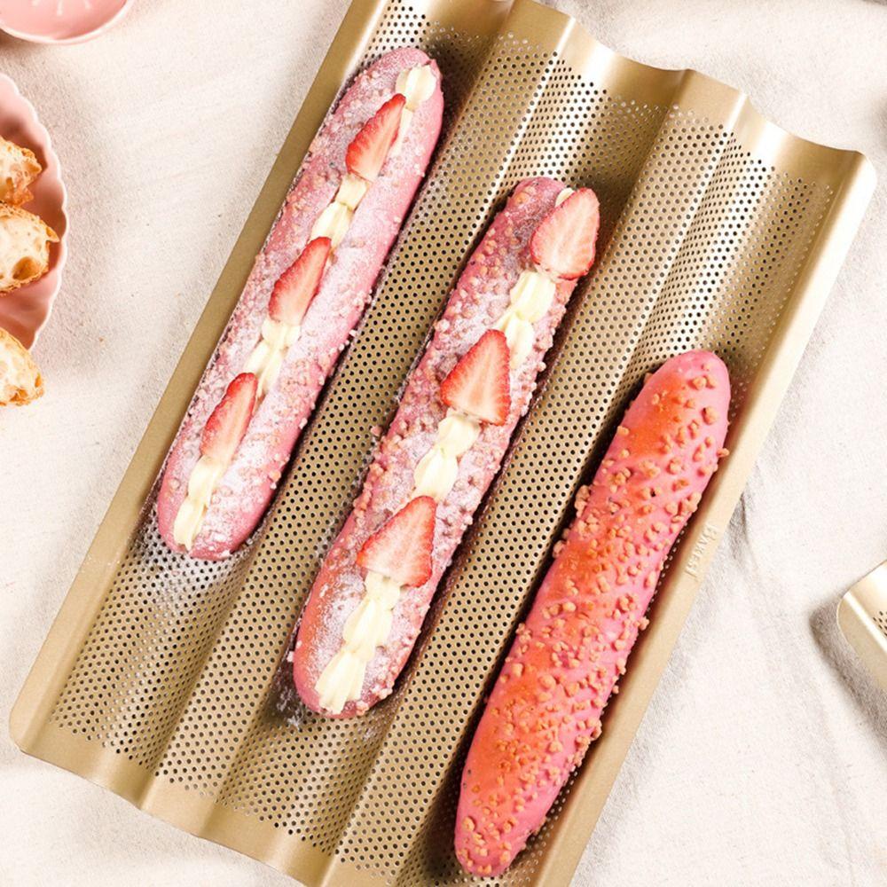 Top Baguette Cake Pan Bakeware Pastry Dish Alat Panggang Roti Pizza Pie