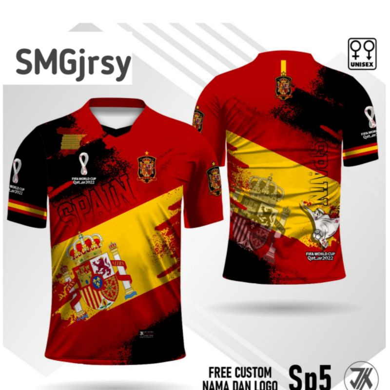 Jersey piala dunia 2022 Spanyol Spain baju piala dunia 2022 Spanyol Spain 2022