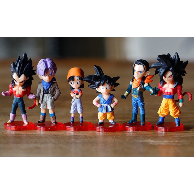 Mini Figure Dragon Ball 1 Set isi 6pcs SSJ4 Trunks Goku Goten