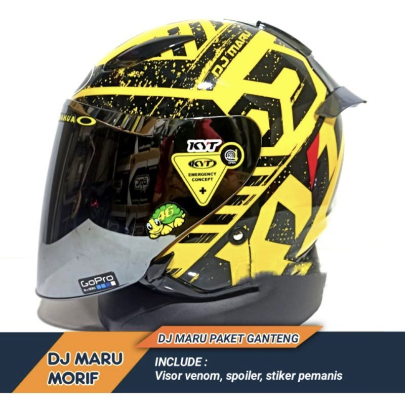 Helm half face KYT DJ Maru Paket Ganteng