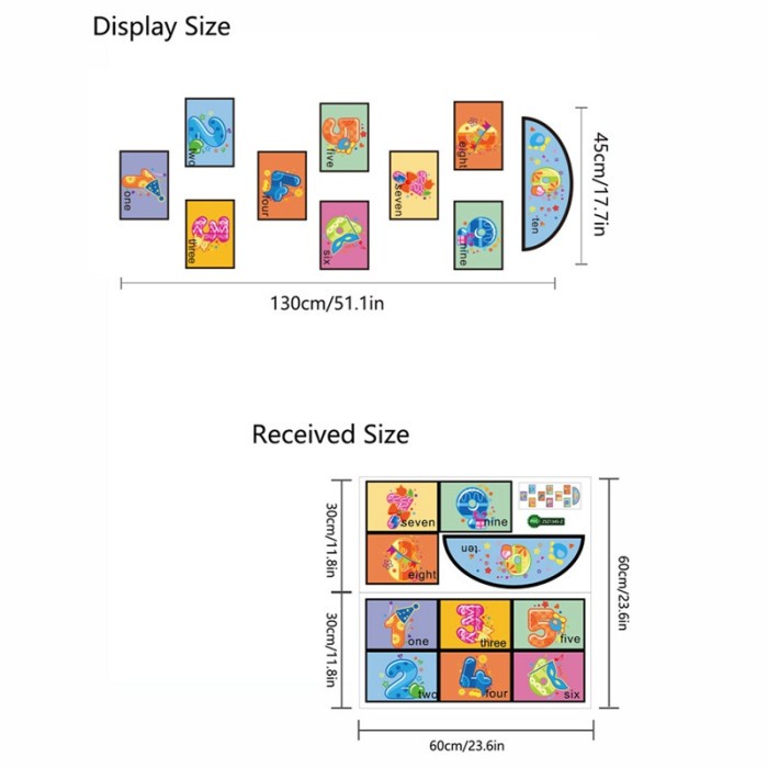 

Gumelar Qijunfeng Kids Children Wall Cartoon Number Hocotch Jump