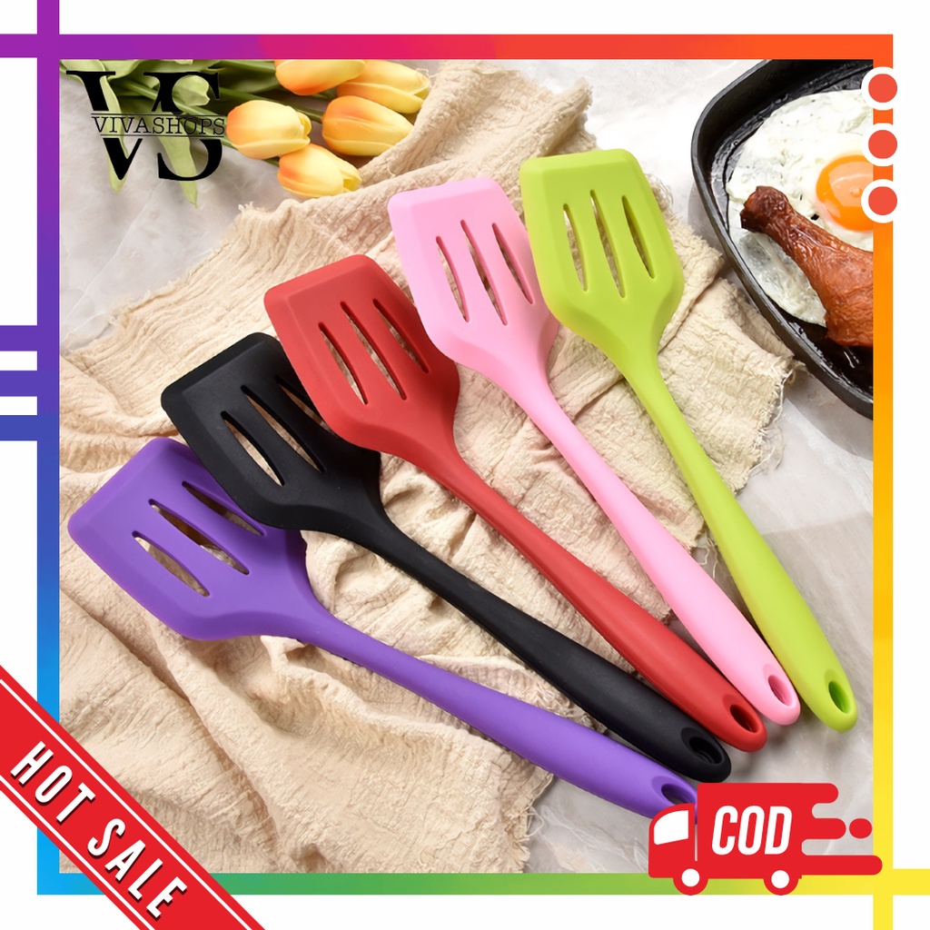 Spatula Silikon Tahan Panas Anti Lengket Alat Masak Penggoreng Anti Panas