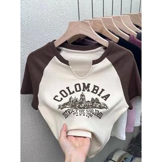 TJM BJ336 Baju Atasan Crop Top Rajut Colombia Wanita Fashion korean Kekinian Lengan Pendek