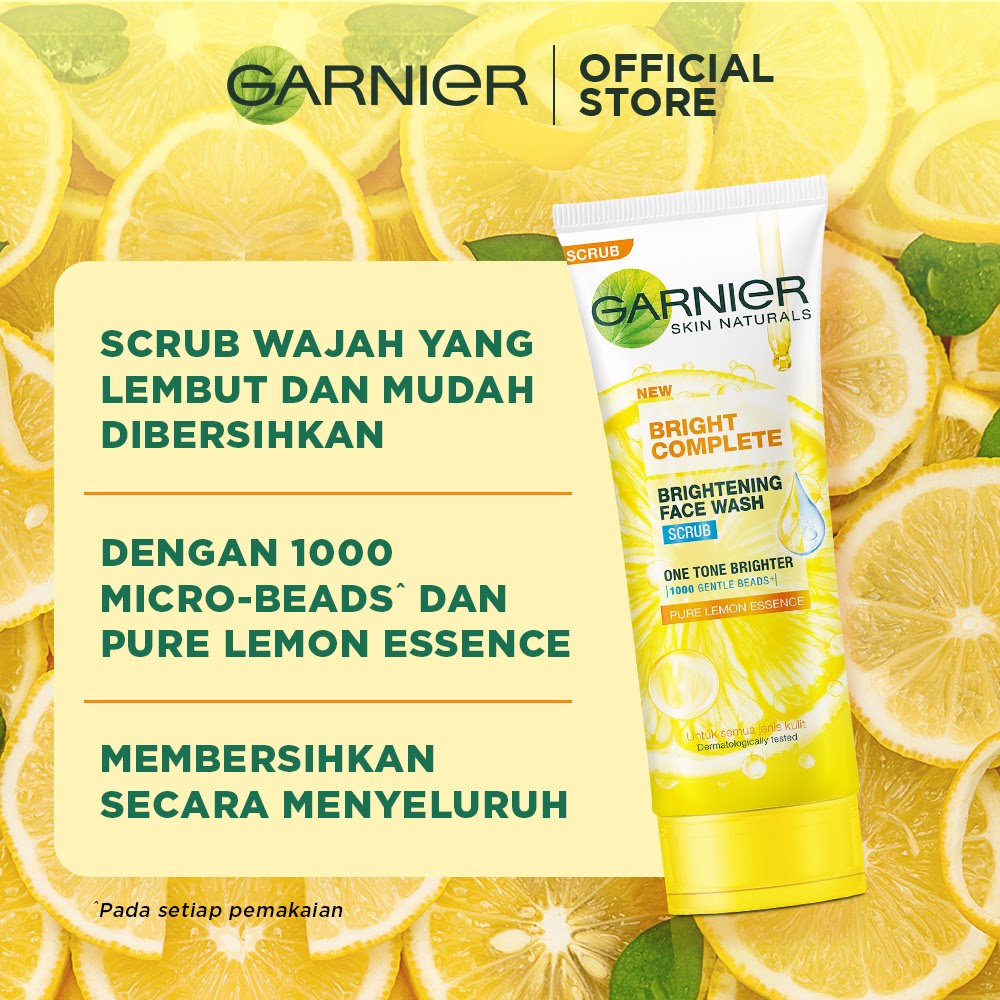 Garnier Bright Complete Vitamin C Face Wash Scrub Brightening Foam - 100 ml