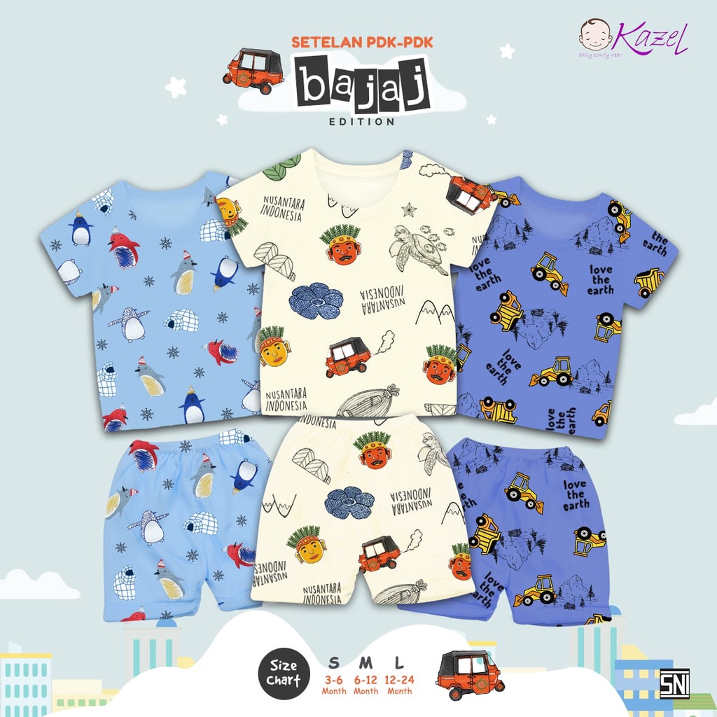 Kazel Setelan Rib Oblong Tipis /Setelan Oblong Pelangi &amp; Bajaj Edition 3 STEL