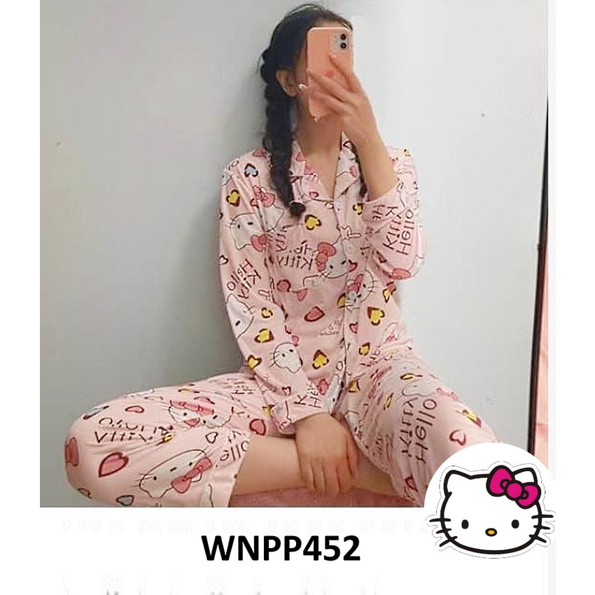 Piyama Wanita Baju Tidur Wanita Kancing Depan Motif