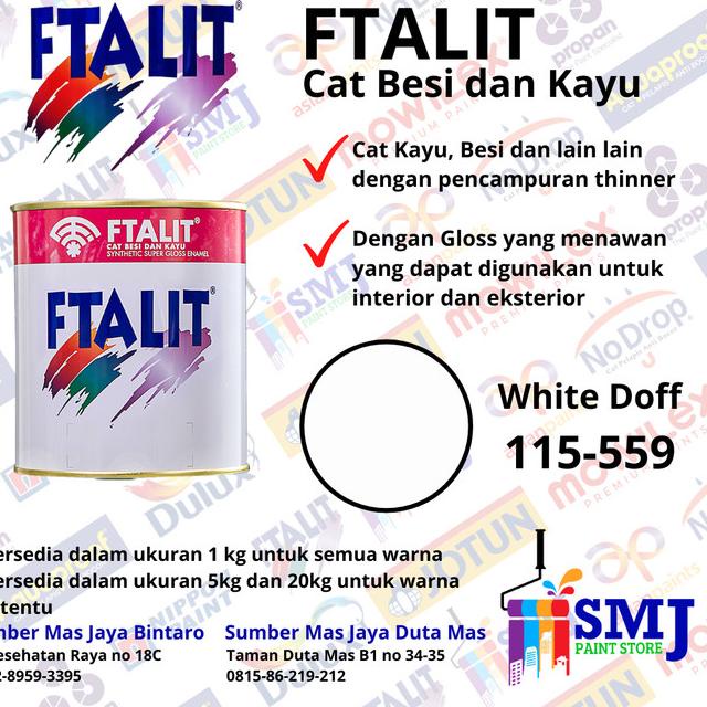 Cat Besi dan Kayu Minyak FTALIT Putih / White Doff 559 - 1 kg