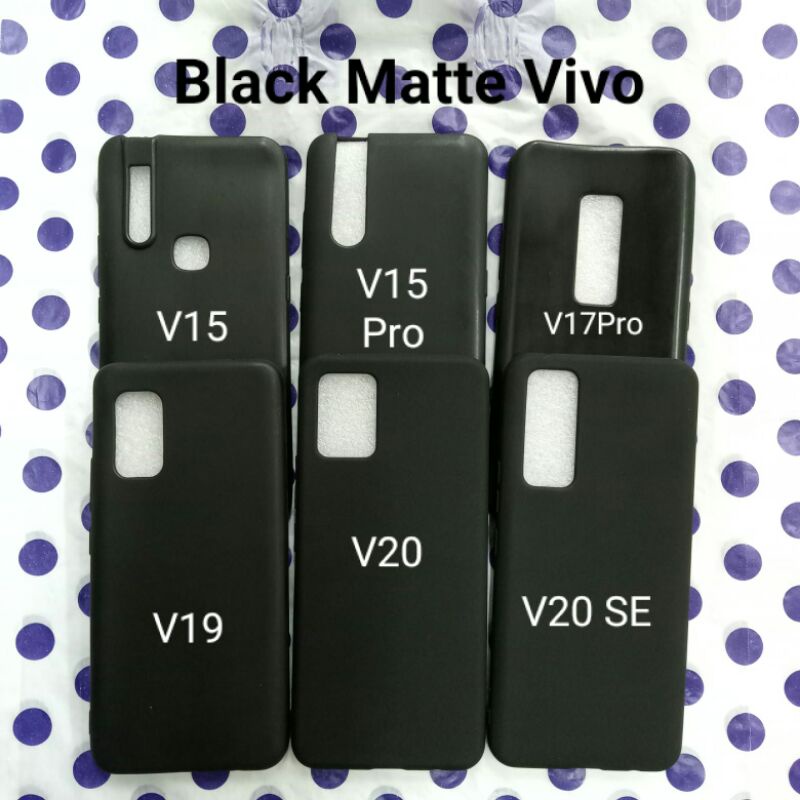 Black Matte Slim Vivo V20SE/ V20/ V19/ V17 Pro/ V17/ V15 Pro/ V15 Soft Case Silikon Polos Hitam
