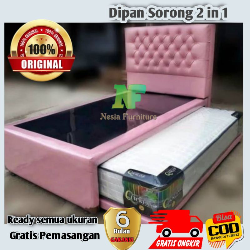 Dipan Divan Sorong 2 in 1 murah dan menghemat ruangan kamar anda