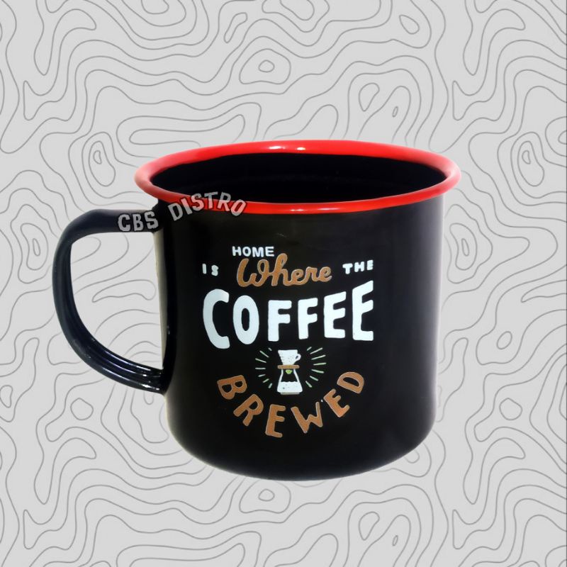 Cangkir Gelas Mug Stainless Riding Kopi Espresso Enamel Coffee Milk Susu Teh Adventure Karabiner Mot