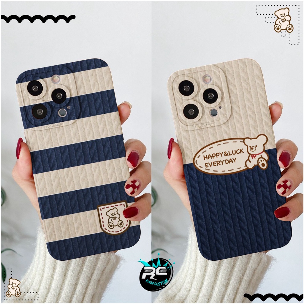 CUSTOM CASE SOFTCASE SILIKON PROCAMERA HAPPY BEAR CUSTOM VIVO Y12 Y16 Y12S Y20 Y21S Y91 Y91C V25 V25