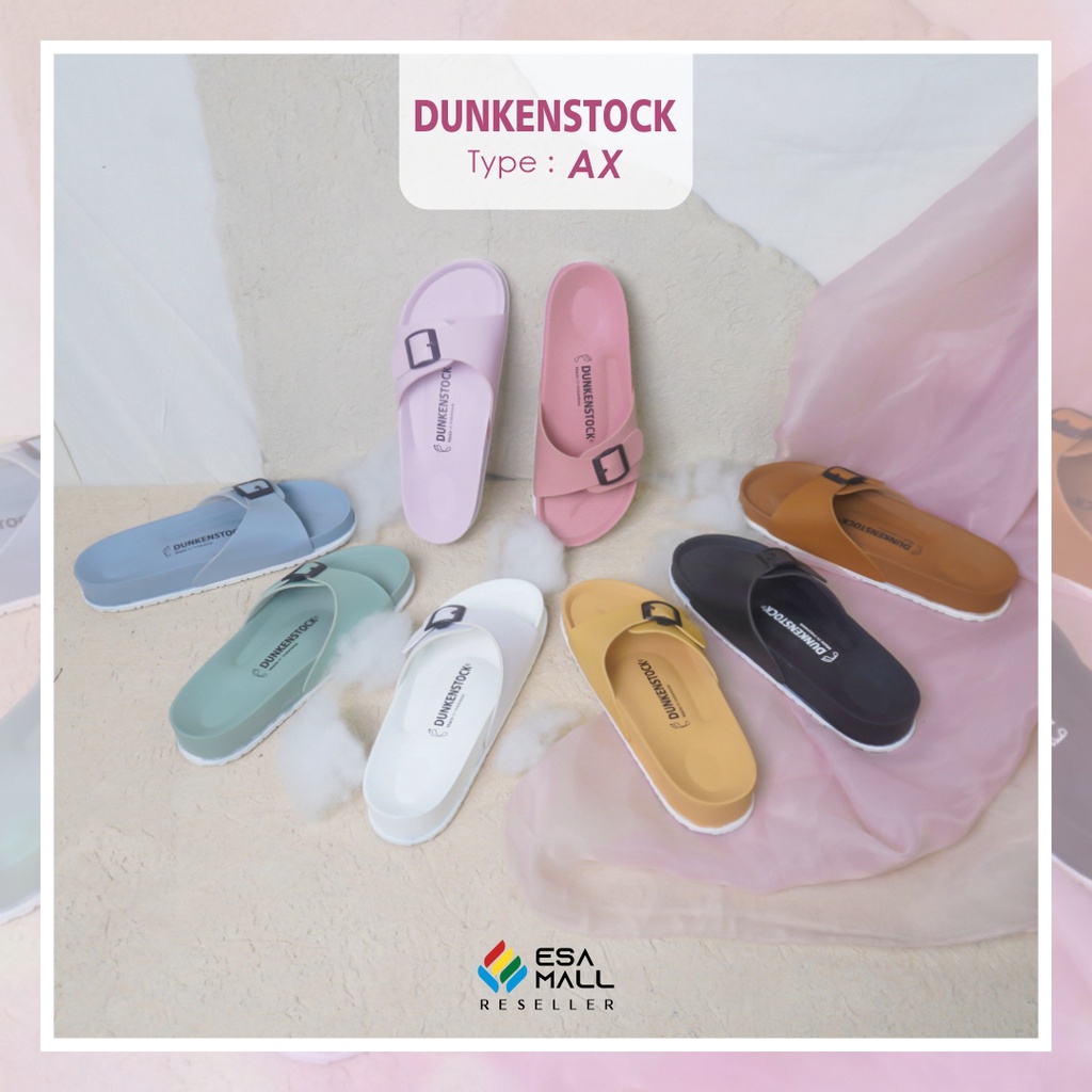 Dunkenstock Type AX Sendal Selop Wanita Sandal Slop Cewek Model Birken Ban 1 Gesper Size 36-40