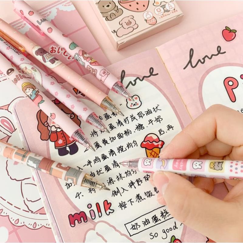 

Bulpen Cetek Lucu Aesthetic Pastel Color Bulpen Gel Cetekan Mekanik Korea