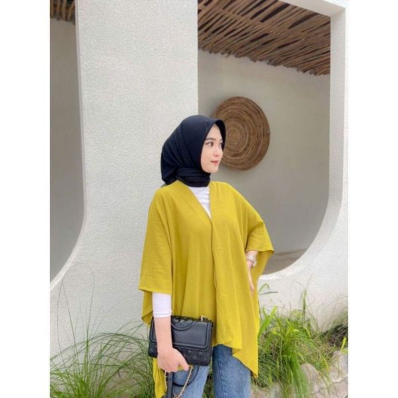 Yorin Outer Batwing Crinkle Airflow Tanpa Lengan