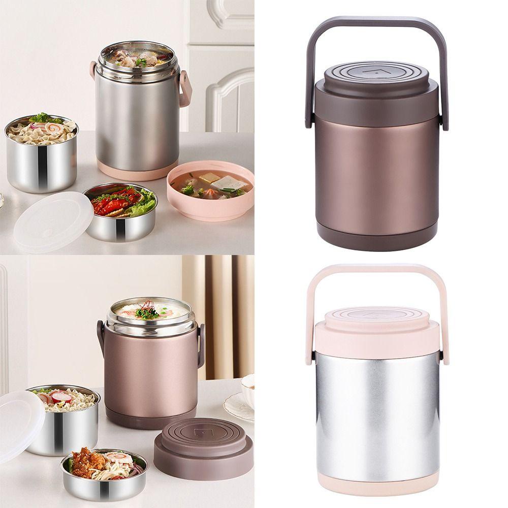 Top Thermal Insulation Lunch Box304 Stainless Steel Untuk Pelajar Pekerja Kantor Dengan Handle Bento Box