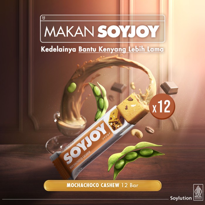 

SOYJOY Snack Bar Kedelai Mochachoco Cashew isi 12 Bar