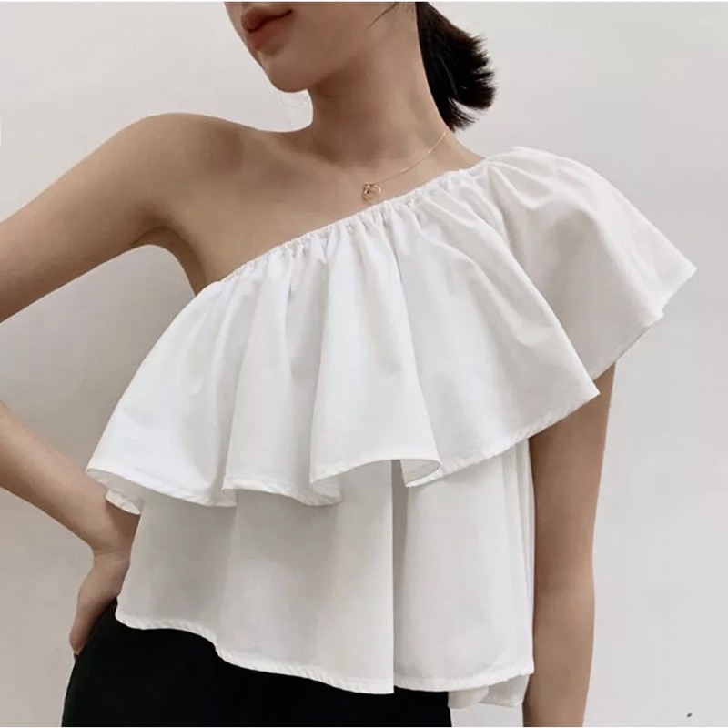 One shoulder ruffle top / clara one shoulder top / bigsize top ruffle