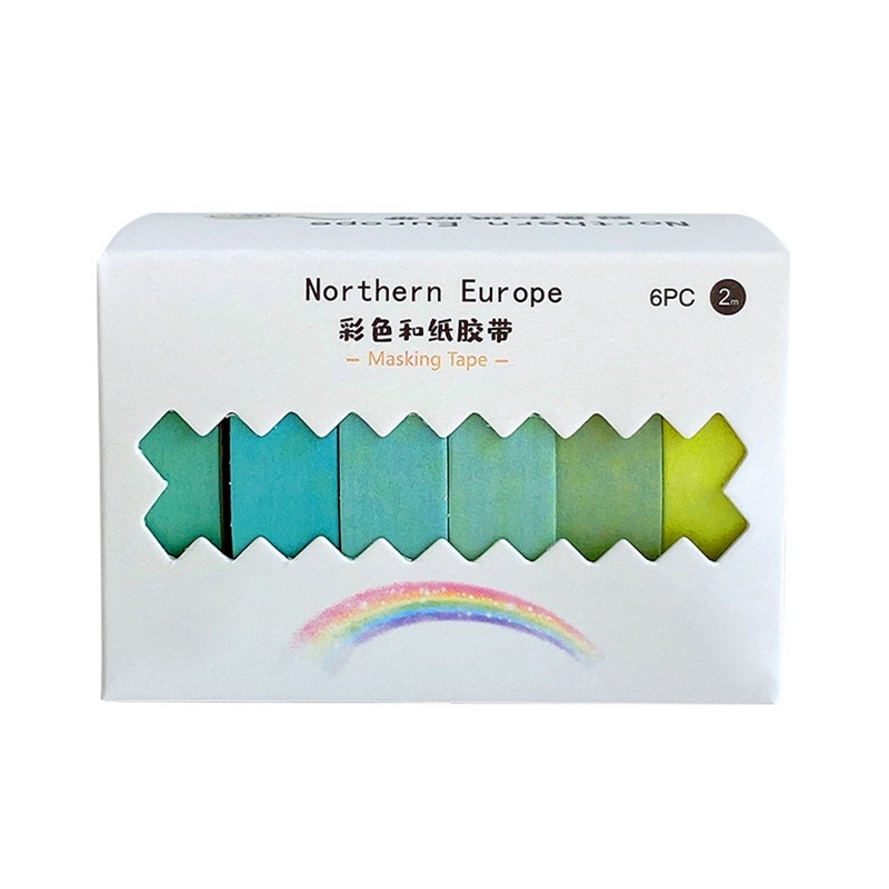 1 set Washi tape motif warna warni