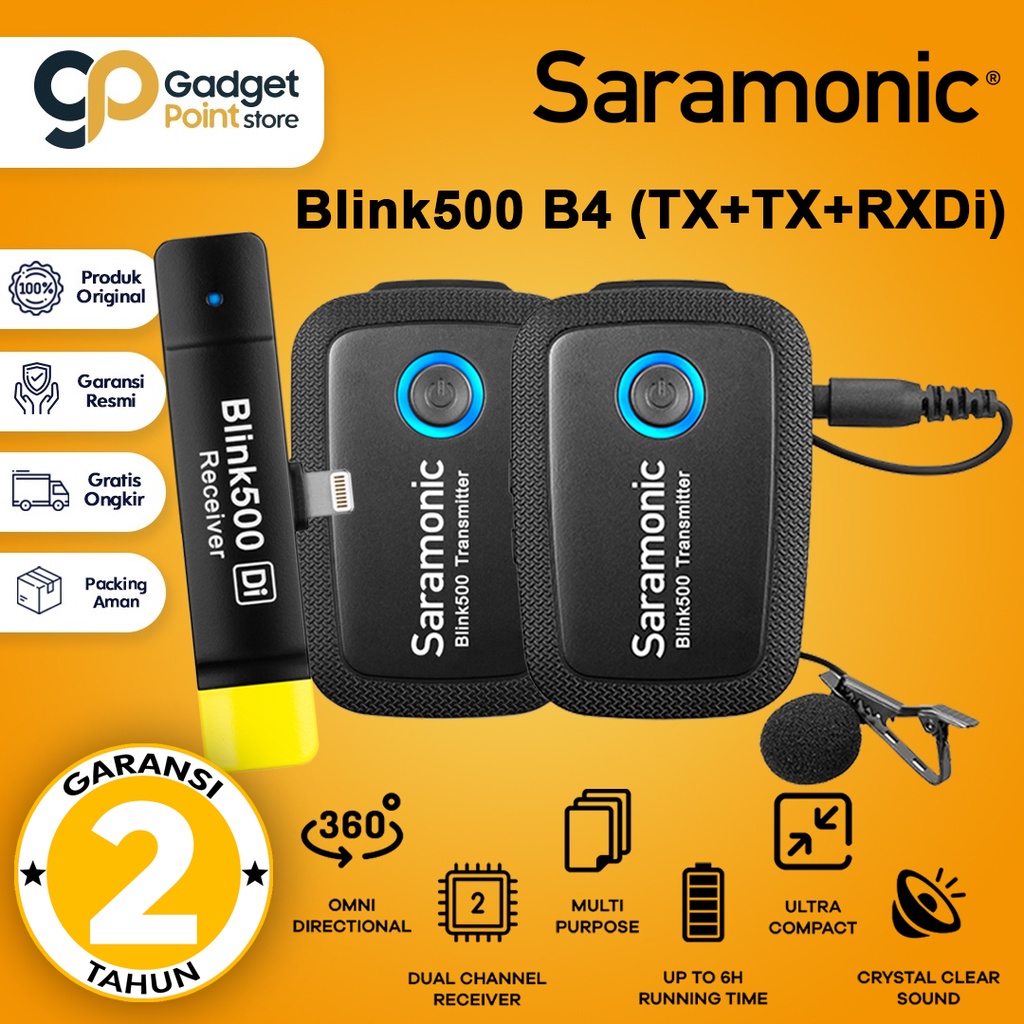 Mic Vlog SARAMONIC BLINK500 B4 TX+TX+RXDi Wireless Lavalier Microphone