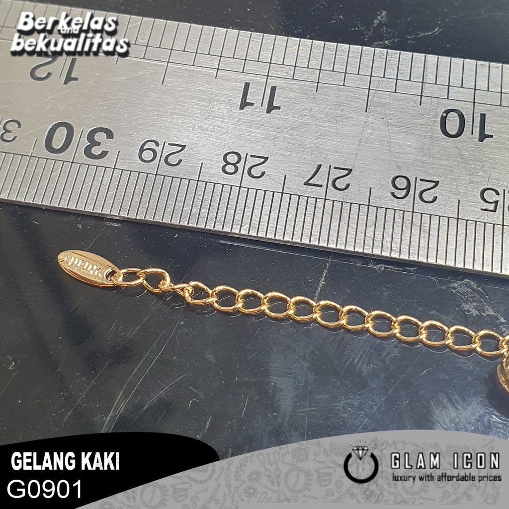 GLAMICON JEWELRY-Gelang Kaki Dewasa Kupu2 Bunga  G0901 GKG