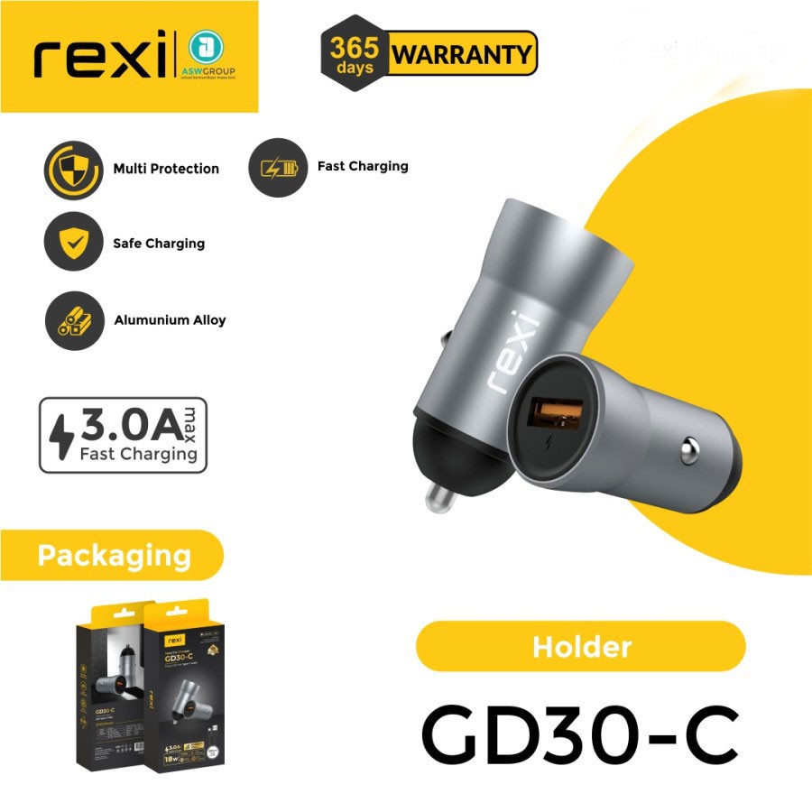 CAR CHARGER REXI TYPE C QC3.0 3A 18W GD30-C