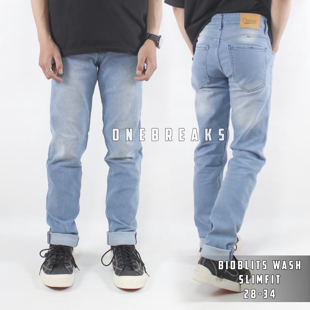 [COD] Celana Panjang Jeans Pria Stone Wash (Slimfit Edition)