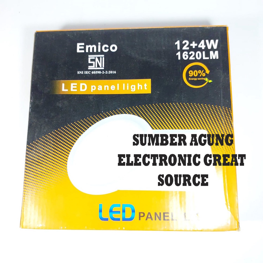 Emico LED Panel Downlight IB 12+4W Putih Biru Tanam Dua Warna 3 Mode