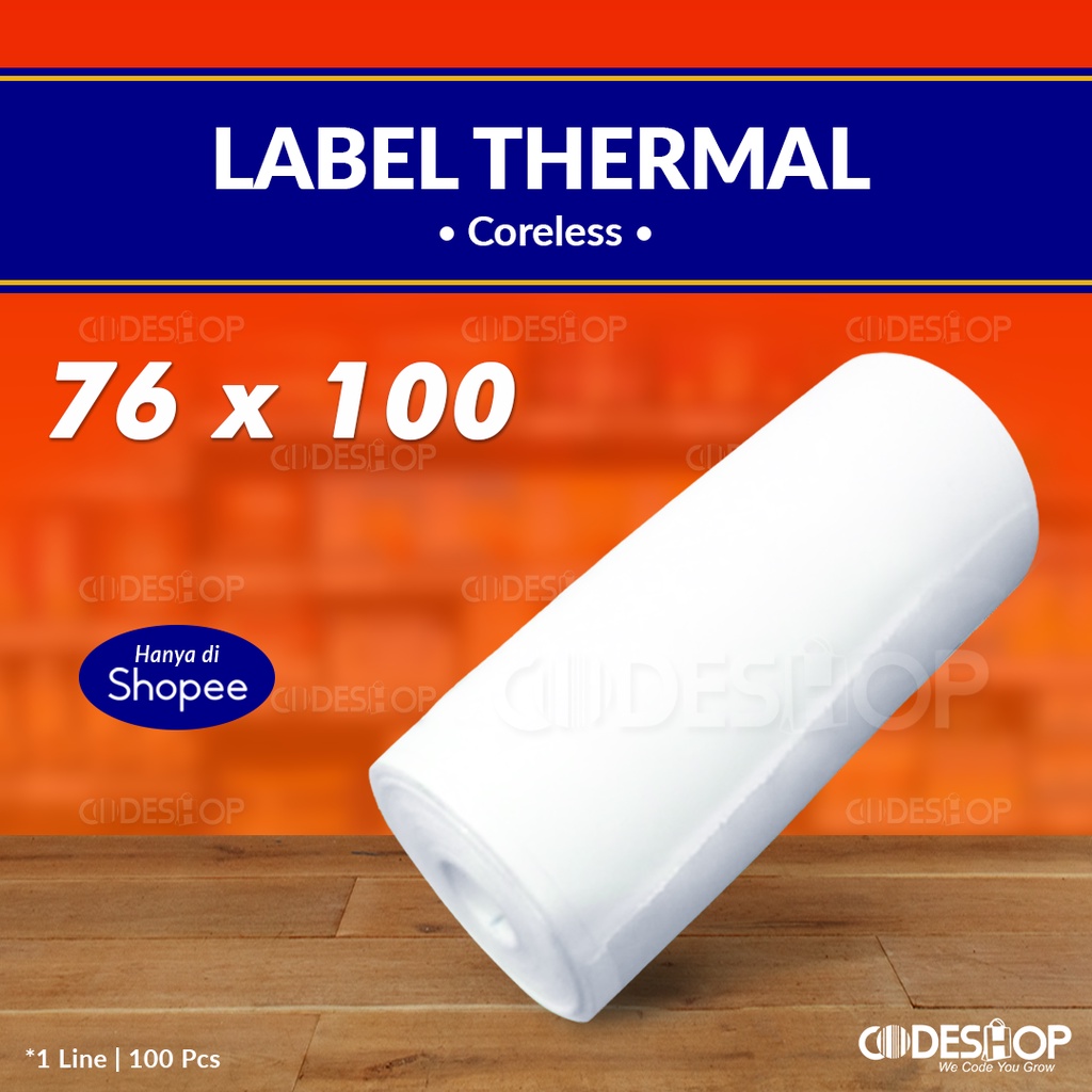 Label Thermal Coreless 76 x 100 | 1 LINE (100 PCS)