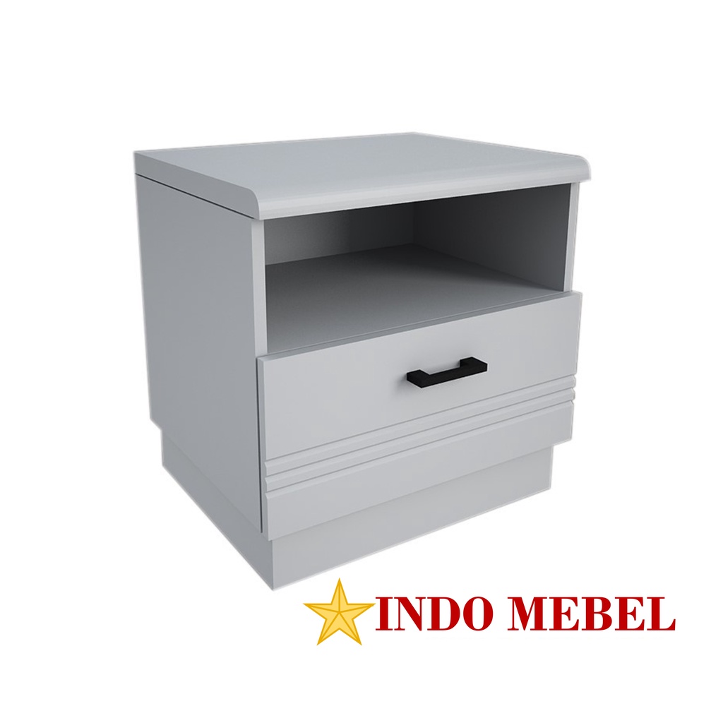 Nakas/Nakkas Side table Capitol Putih Glossy Night Stand Bedside Table READY MAKASSAR PROMO