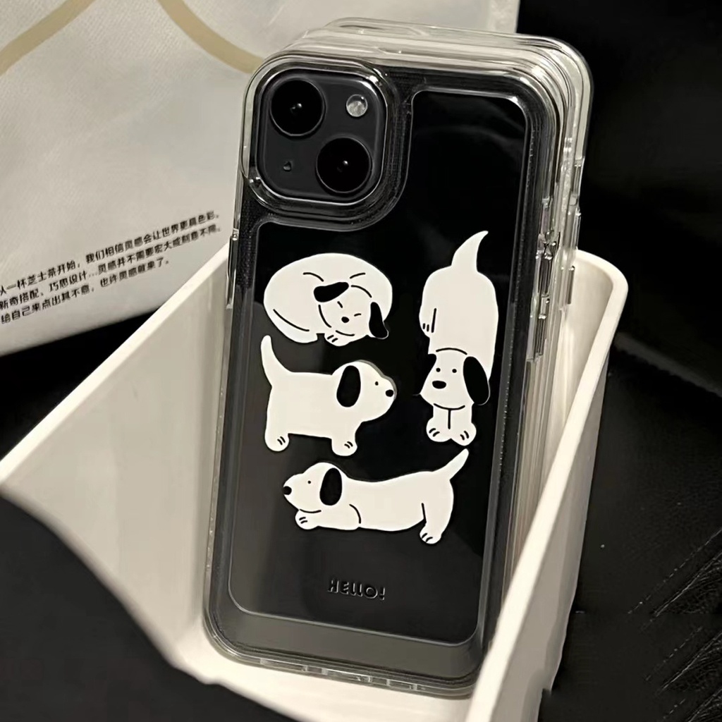 Soft Case Silikon TPU Transparan Motif Anjing Untuk IPhone 14 13 12 11 Pro XS Max XR X 8 7 6 6S Plus