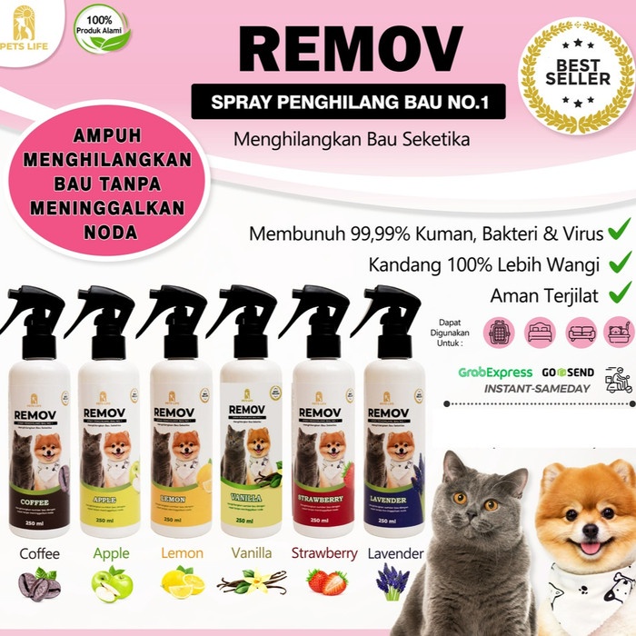 Penghilang Bau Pesing Dan Bau Kotoran Kucing Anjing Remov Spray 250ml