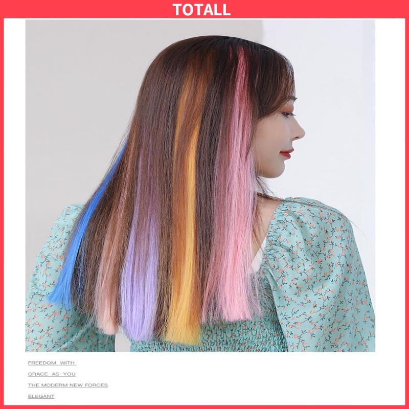 COD Wig Rambut Palsu Colourful Extention Wig Rambut Palsu Wanita Aksesoris Wanita-Totall