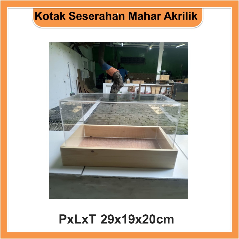 

Kotak Seserahan Mahar Akrilik PxLxT 29x19x20cm