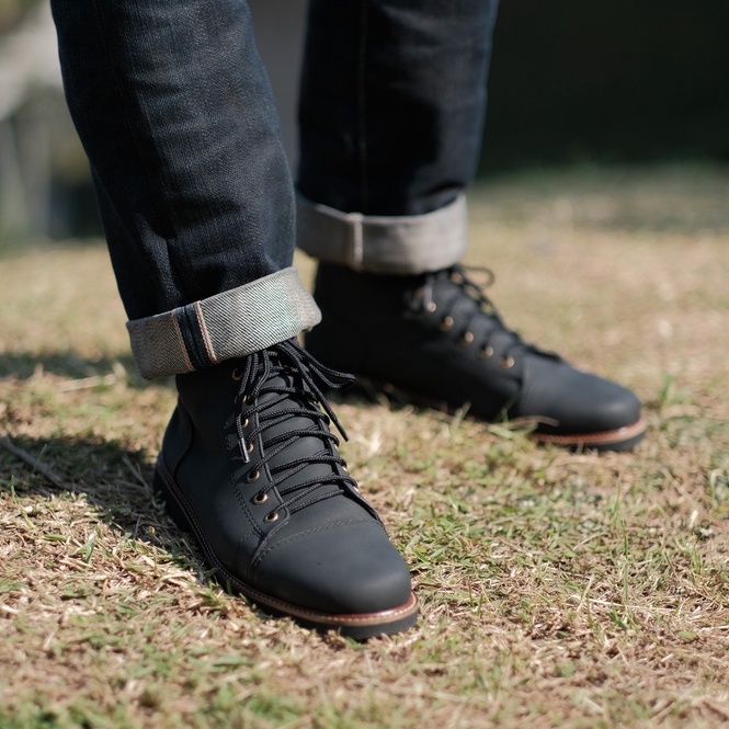 FLEMING BLACK |ManNeedMe x TRAGEN| Sepatu Boots Pria Sepatu Boot ORIGINAL