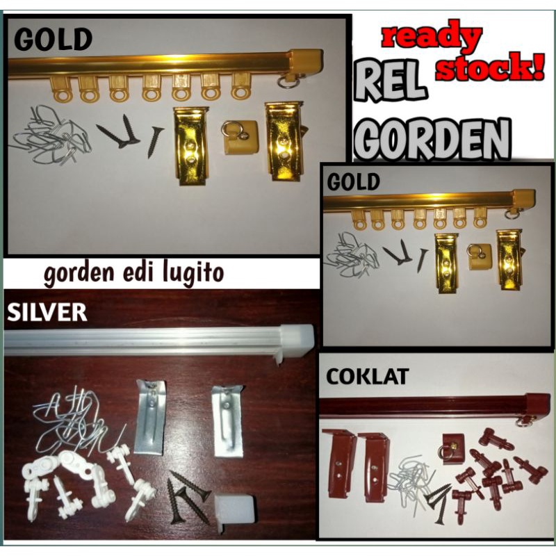 Rel gorden/ Lerekan gorden/ Rel gorden kotak/ 1 set rel gorden kotak
