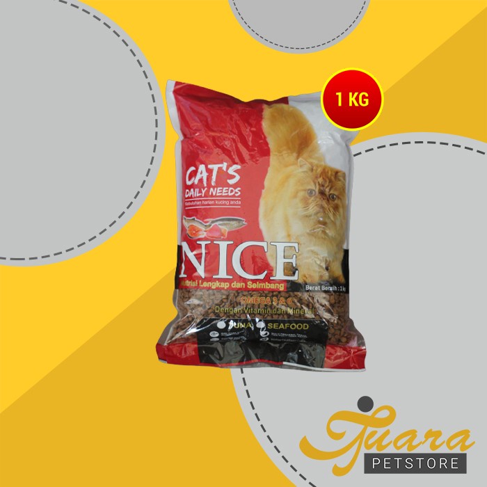 Makanan Kucing Nice Cat Repack Tuna/Seafood 1 Kg