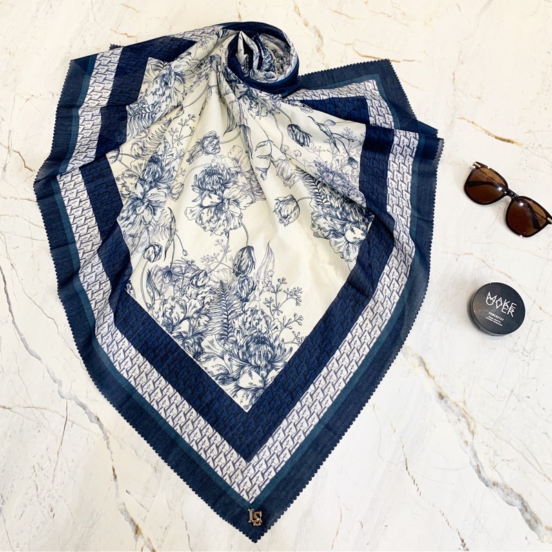 Hijab voal / hijab voal la sabelle (plat LS besi) kw / hijab segiempat / hijab voal motif / hijabbut