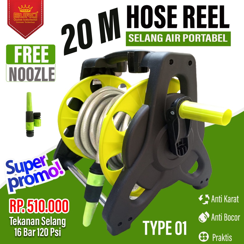 Jual Gulungan Selang Air Meter Satu Set Lengkap Hose Reel Sama Selang Shopee Indonesia