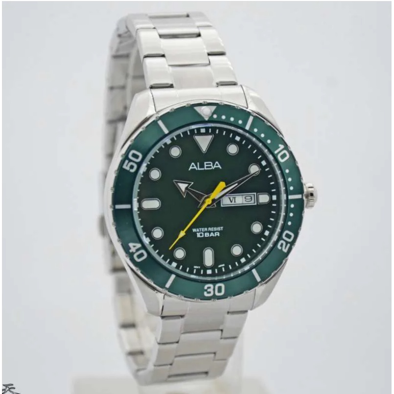 Jam Tangan Alba Original AJ6117 AJ6117X1 green hulk stainless original