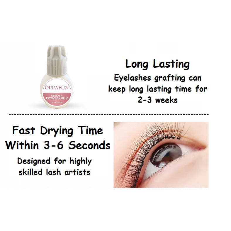 Lem Bulu Mata OPPAFUN GLUE Eyelash Extension TIDAK PERIH PEDIH Tahan 2-3 Minggu Adhesive CLEAR BENING Tanam Bulumata No Odor Non Irritating RYRLASH FUNMIX
