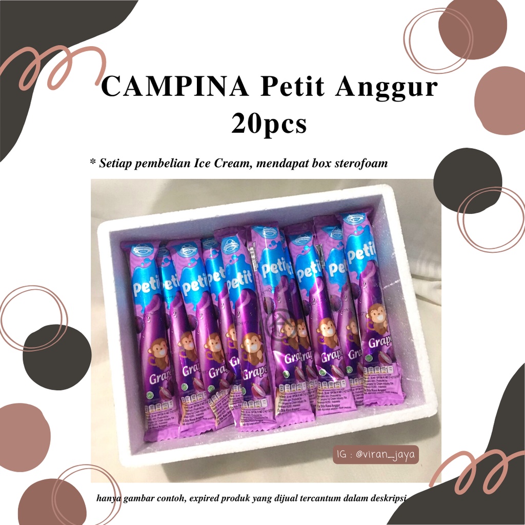 

Ice Campina Petit Anggur 20 Pcs + Foambox - Es Krim