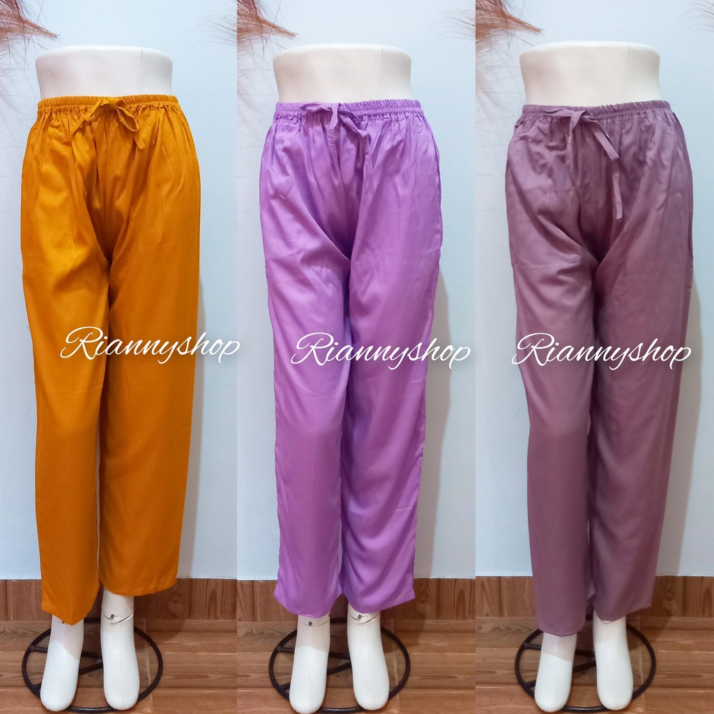 Celana Panjang Rayon (motif polos)