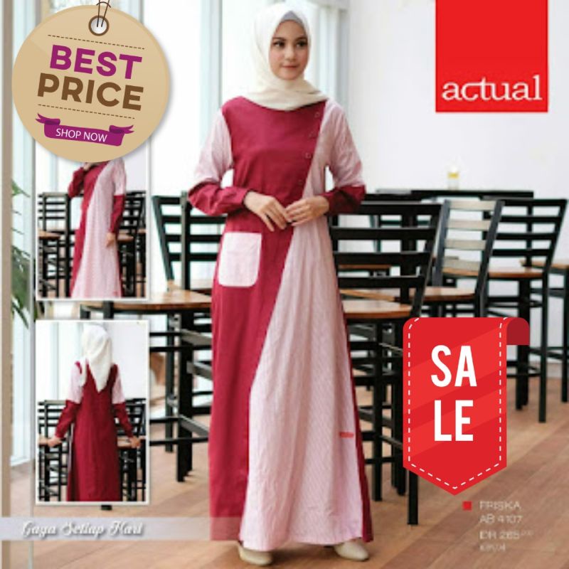 GAMIS CANTIK MODIS,BAHAN KATUN , BRANDED, BY ACTUAL BASIC , HARGA CUCI GUDANG