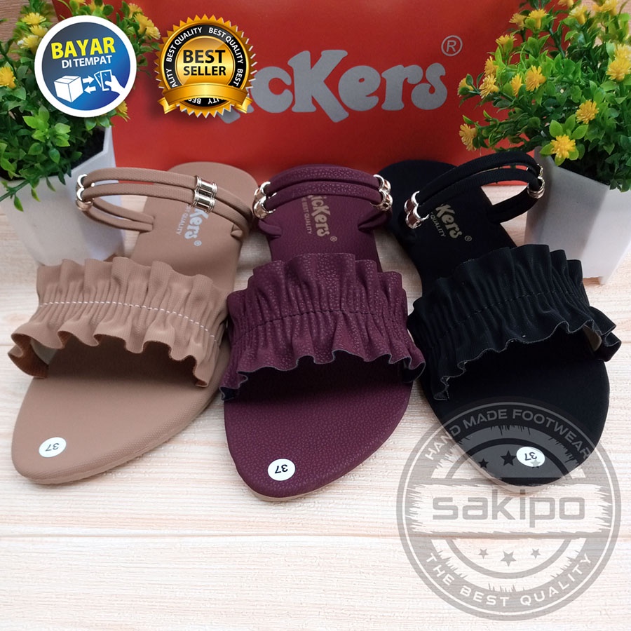 PROMO 12.12 !! SANDAL WANITA DEWASA SLOP KERUT TALI BELAKANG CANTIK NYAMAN DIPAKAI TRENDI KEKINIAN TERMURAH / SAKIP0