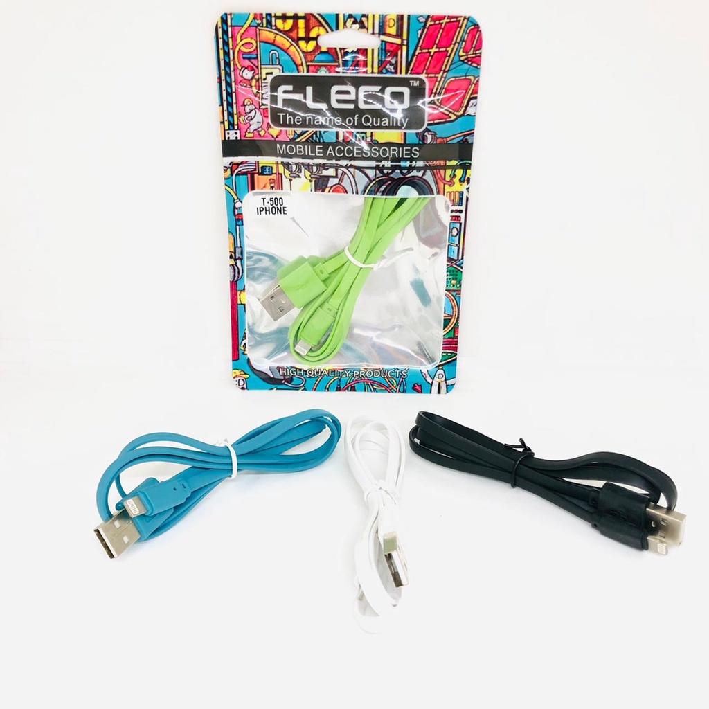 Kabel data Fleco T500 for lightning dan micro fast charging 3.1A
