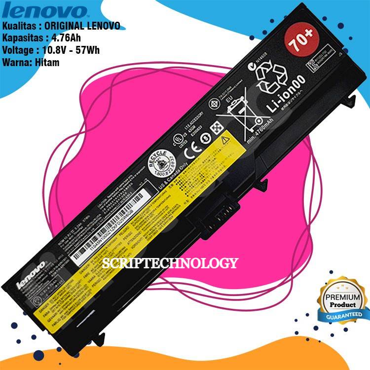 Baterai Ori Lenovo ThinkPad L430 L530 T430 T430i T530 T530i W530