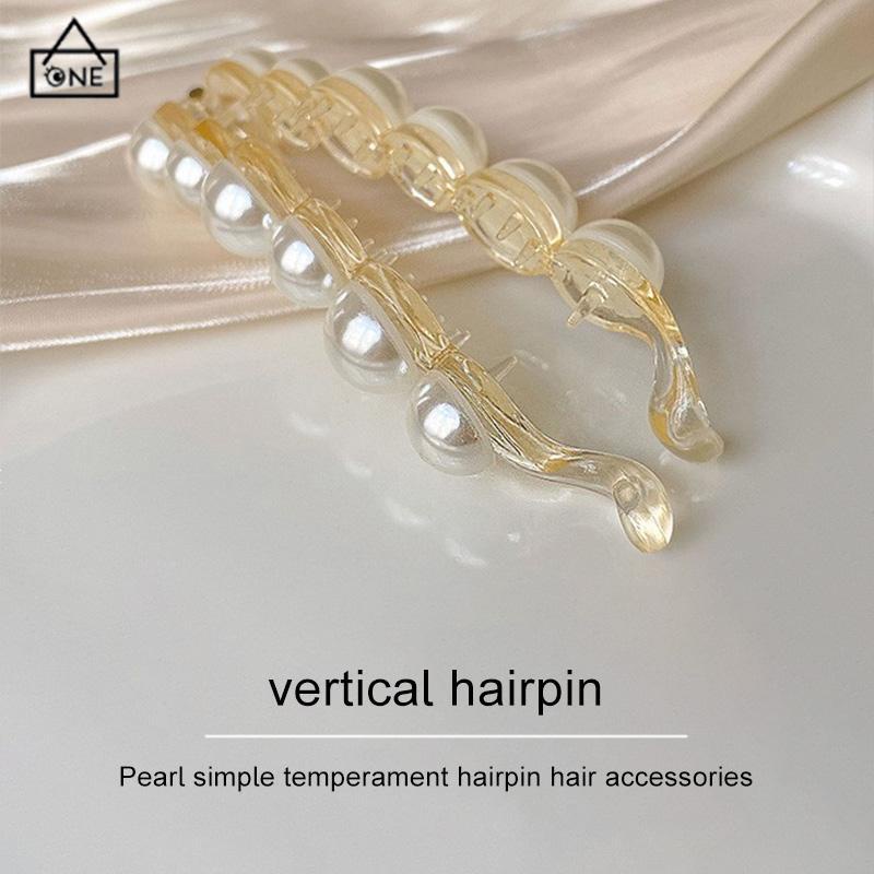 COD❤️Jepit Rambut Pisang 10.5cm Mutiara Kristal Jepitan Ponytail  Salon Banana Ponytail Hair Claw Clips-A.one