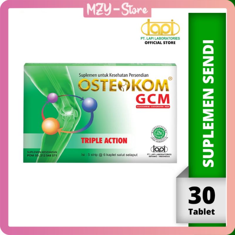 Osteokom GCM Tablet Per Box Isi 30 Kaplet Suplemen Sendi Osteokom