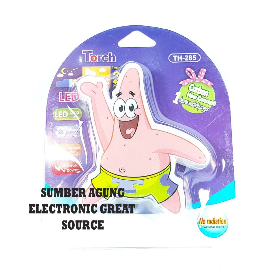 Torch Lampu Tidur LED Patrick Star TH285 Night Lamp Carbon 1W Setahun