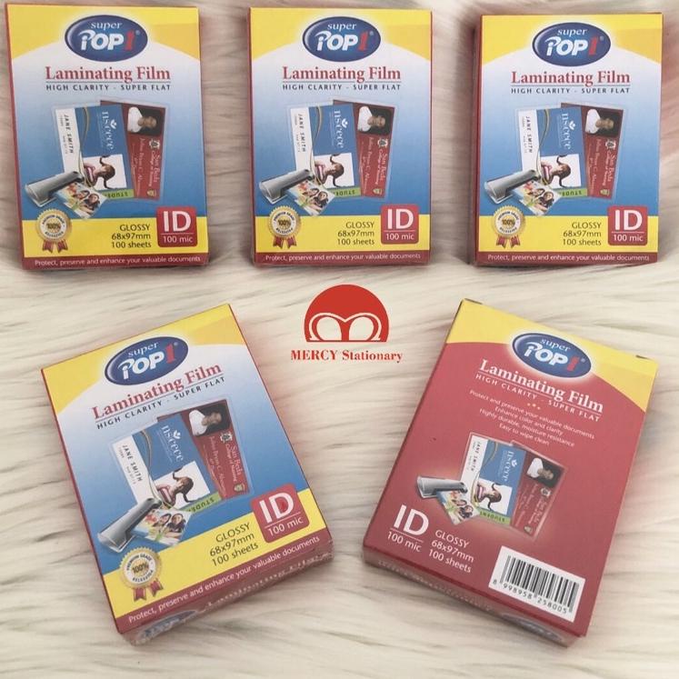

リ 100 Pcs - Laminating Film KTP 100 Mikron 70x97 mm Tebal - Plastik Laminating ダ
